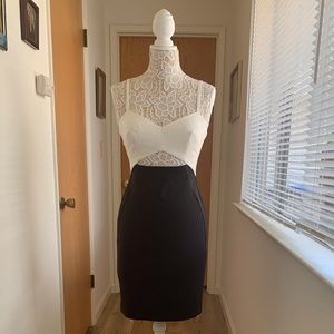 French Connection Black and White Cocktail Dress